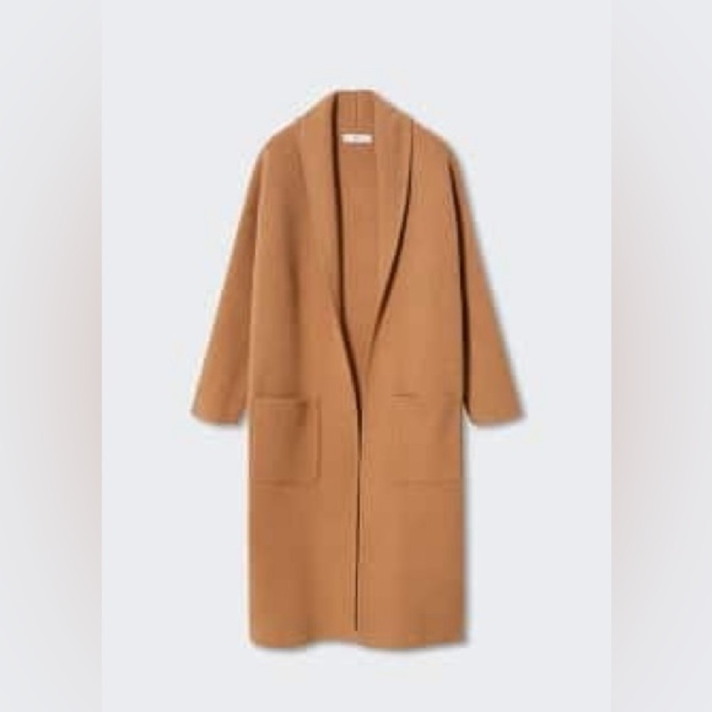 Mango Oversized Knitted Coat With Pockets
